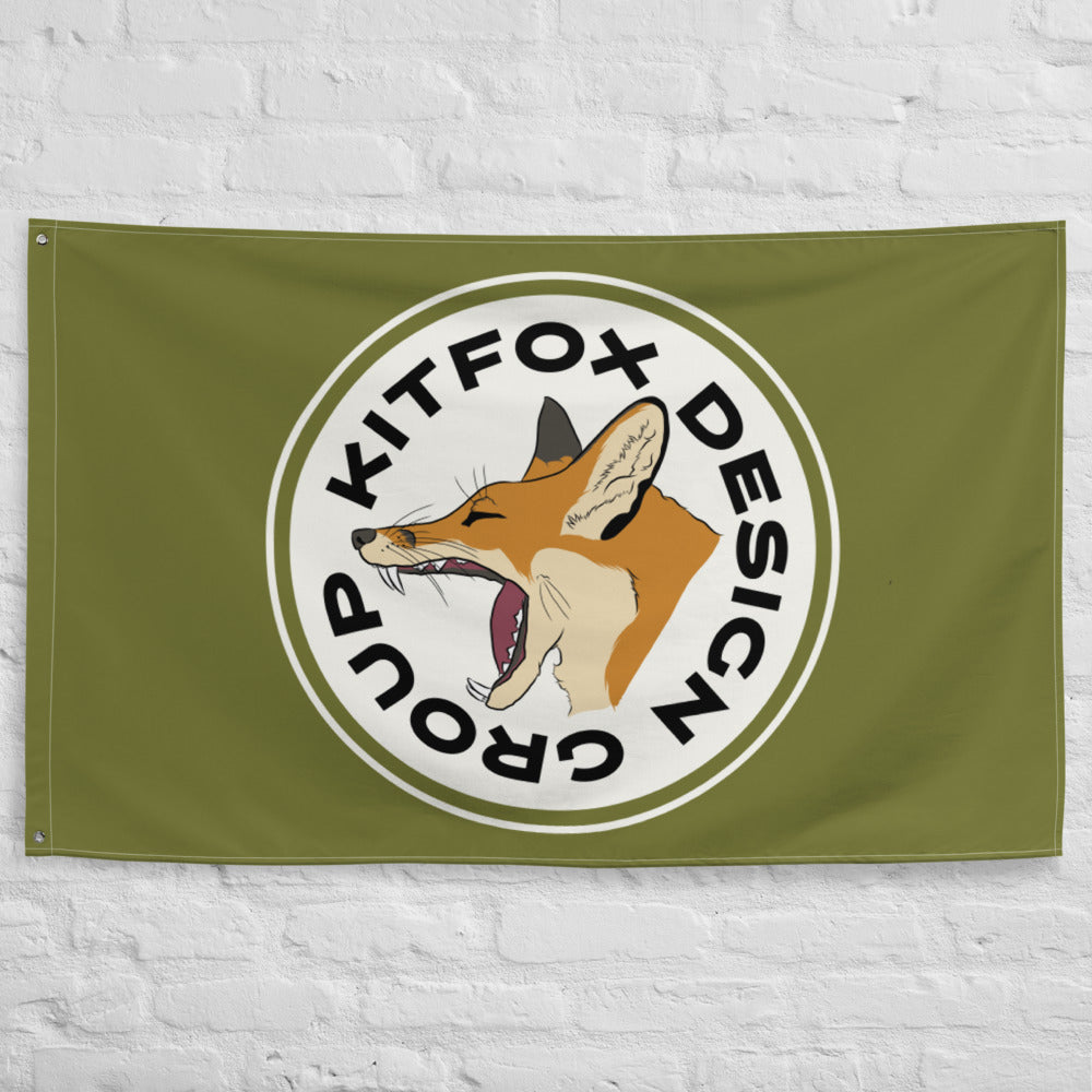 Screaming Fox Flag (green)